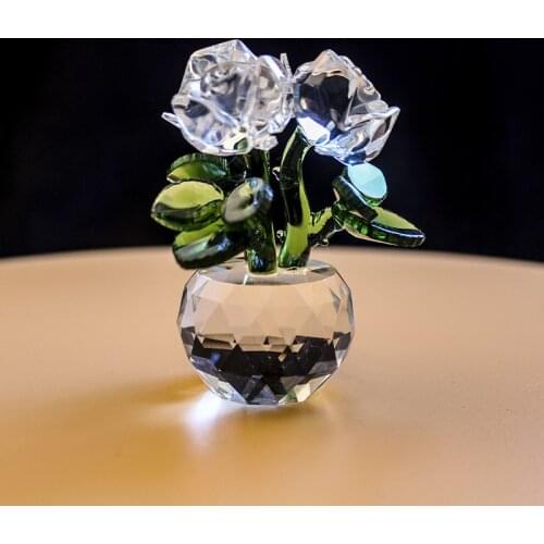 Creative Crystal Three-head Rose Flower Ornaments In-car Ornaments Ornaments Creative Holiday Gifts Home Accessories
