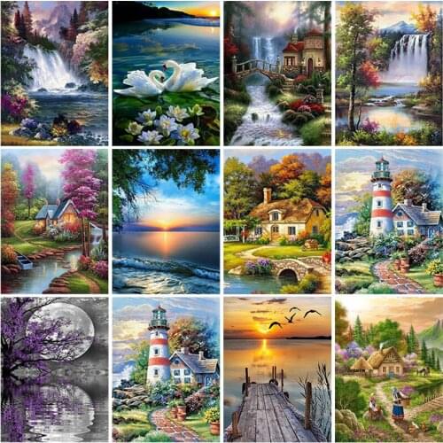 Landscape DIY 5D Diamond Painting Full Square Drill Scenery Diamond Embroidery Cross Stitch Kit Resin Mosaic Home Decor Wall Art