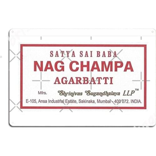 Nag Champa Incense Satya Sai Baba Metal Signs Cinema Living Room Bar Cave Classic Wall Plaque Tin sign Posters