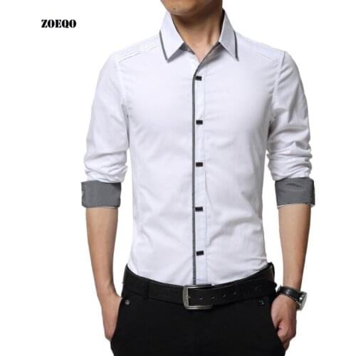 Men Long Sleeve Shirt Men New Autumn Fashion Brand Men Clothes Slim Fit Shirt Social Plus Size M-4XL camisas para hombre