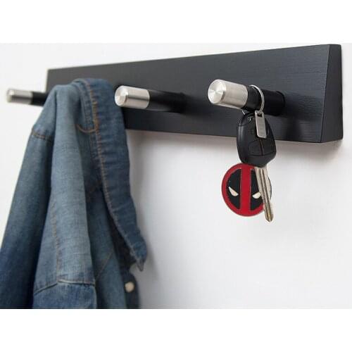 Wall clothes bamboo and metal hook creative door back Hanger coat hat rack room decoration, bathroom rack 4 hooks home furniture