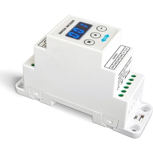New DIN-DMX-4CH;Led DMX Decoder;DC5V 12V 24V Input;4A*4CH Output 4 Channel DMX512 RGBW Strip Constant Voltage Controller