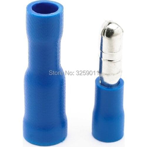 500PCS Crimp Terminal Butt Connector Male Female Pre-Insulating Joint 16-14 AWG MPD 2-156 FRD 2-156 blue