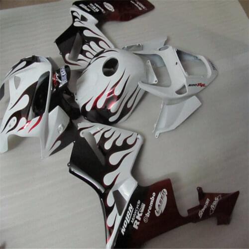 Gifts Injection mold Fairing kit for CBR600RR F5 05 06 Black Flame White 2005 2006 CBR600 Fairings set ST66