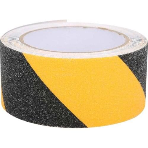 Warning adhesive tape, 50 mm x 5 m PVC Black Yellow Anti-slip tape Frosted Adhesive tapes for waterproof floors glued