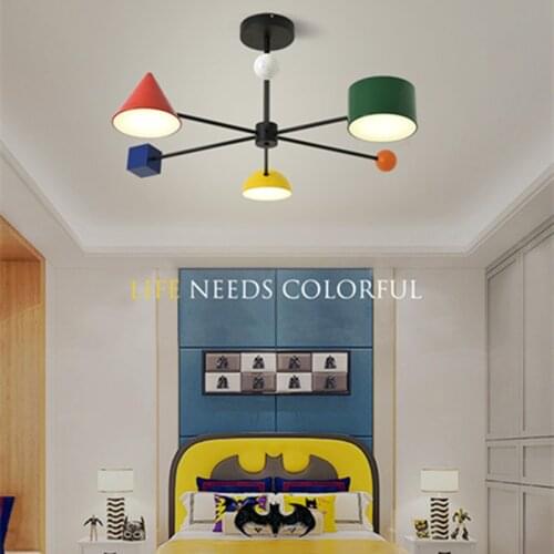 Nordic Modern Macarons novelty pattern Lamp Holder Chandelier Simple Creative Bedroom Childrens Room Cartoon Decor Lightings
