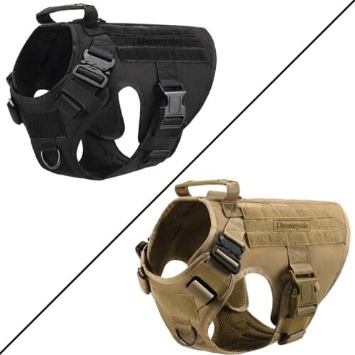 Tactical Dog Training Harness K9 Pet Working Vest Dog MOLLE Vest with Handle Easy Control for Small Medium Large Dogs