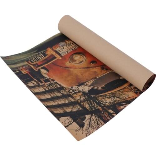 Vintage Sign Bus Retro Painting Car Bar Antique Wall Decor Poster Wall Stickers