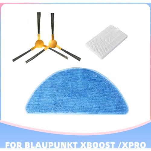 HEPA Filter Main / Side Brush Mop Cloth Replacement Parts for Blaupunkt Xboost / Xpro Robot Vacuum Cleaner Spear Accessories