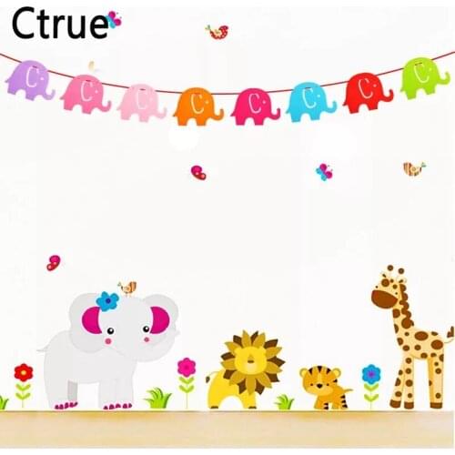 1set=8flags DIY Elephant Flag Bunting Christening Baptism Decoration boy baby shower favor birthday party decoration kids