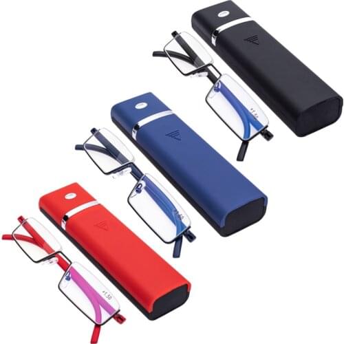 2021 TR90 Half-Frame Anti-Blue Light Reading Glasses Womens Computer Glasses Mens HD Reading Glasses Degree +100 To +400