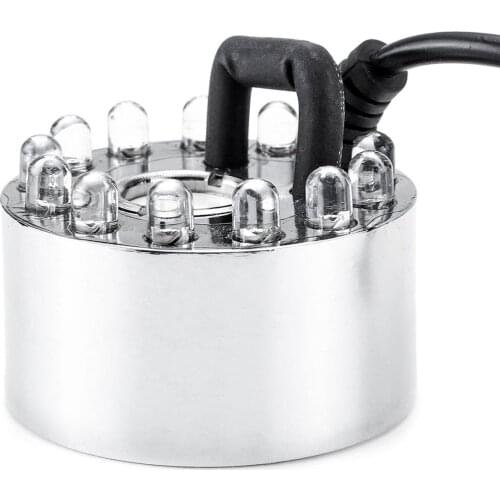 350ML/H 12 Led Light Ultrasonic Atomizer Humidifier With US/EU Plug/ No plug Water Fountain Pond Atomizer Head Air Humidifier