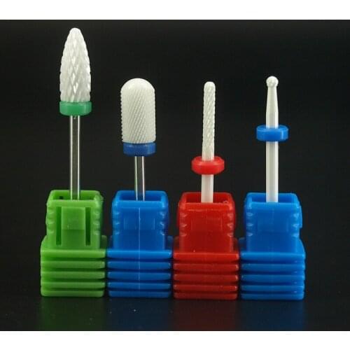 4pcs Hot! 3/32" Bit nail art salon tools electric drill Ceramic nail file drill bit for nail manicure machine Cut CuticleQuality
