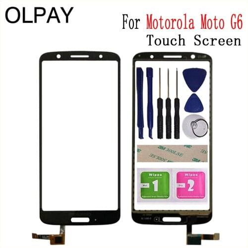 5.7'' Mobile Phone For Motorola Moto G6 Touch Screen Glass Digitizer Panel Lens Sensor Tools Free Adhesive + Wipes