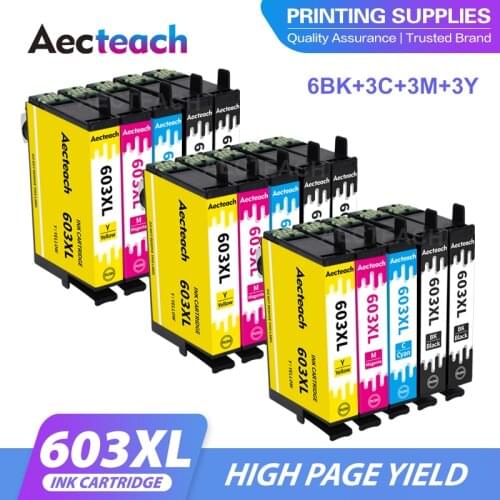 Aecteach new For Epson 603XL 603 T603XL Ink Cartridge t603 Expression Home XP-3100 XP-4100 XP-2100 XP-2105 XP-3105 XP-4105