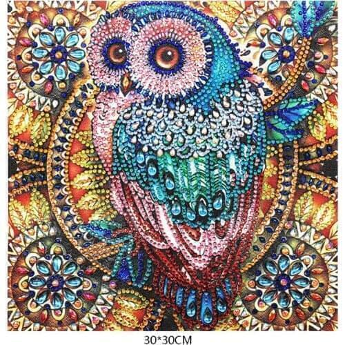 Owl 5D Special Shaped Diamond Painting Embroidery Needlework Rhinestone Crystal Cross Craft Stitch Kit DIY