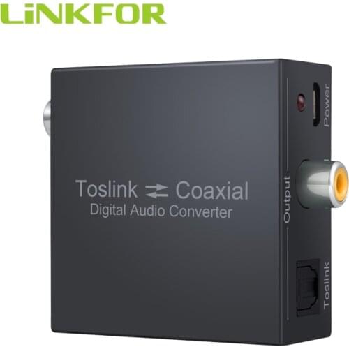 LiNKFOR Bi-derectional Swither SPDIF Coaxial and Toslink Optical Splitter Digital Audio Converter With 2m Optical Toslink Cable