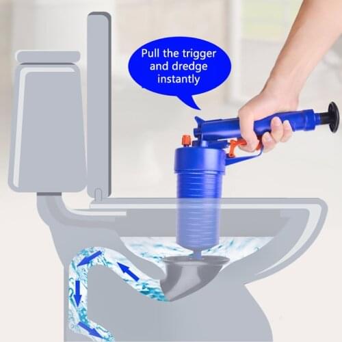 Air Power Drain Blaster gun High Pressure Powerful Manual sink Plunger Opener cleaner pump for Bath Toilets Bathroom Show