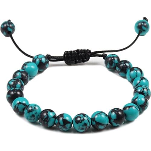 Pulseiras Natural Lava adjustable Beaded Bracelet & Bangles Jewelry Elastic Prayer Bracelets Wrist Couple femme drop shipping