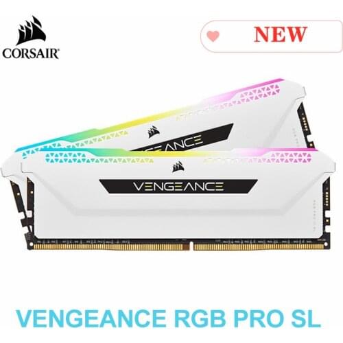 Corsair Vengeance RGB Pro SL 2x8GB 2x16GB DDR4 3200MHz C16 3600MHz C18 1.35V Desktop Memory - White