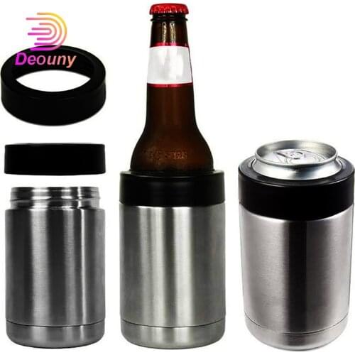 DEOUNY 12OZ Stainless Steel Beer Bottle Cold Keeper Can Bottle Holder Double Wall Vacuum Insulated Cooler Bar Accessories