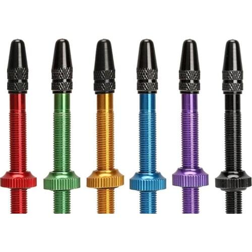 Road Bike Vacuum Tire Nozzle Bicycle Tubeless Presta Valve Stem 40mm 60mm No Tubes French Valve Adapter Cycling Valve Core Cap