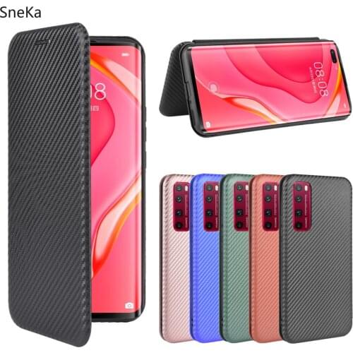 Flip Magnetic Phone Case for Huawei Y6P Y7P P40 Pro Plus Lite 5G Honor 30 9S PSmart 2020 Cover Carbon Fiber Card Ultra Thin Capa