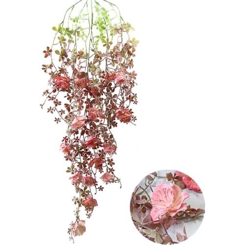Artificial Fake Hanging Plants Plastic Yellow Family Room Garden Wedding Wreath Decoration Simulation Of Begonia Flower