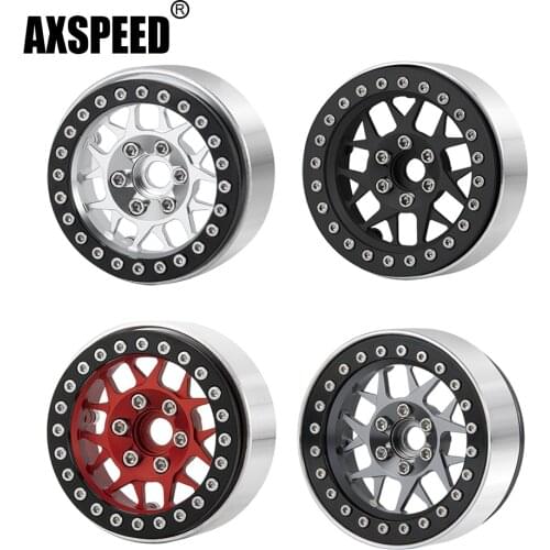 AXSPEED Alloy Metal 1.9" Beadlock Wheel Rims for Axial SCX10 Traxxas TRX4 TRX-4 D90 CC01 TF2 1/10 RC Crawler Car Accessories
