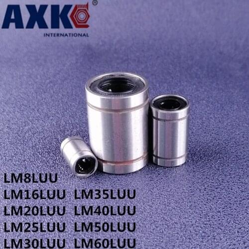 LM8LUU LM16LUU LM20LUU LM25LUU LM30LUU LM35LUU LM40LUU LM50LUU LM60LUU 2Pcs Linear Bushing CNC linear Bearings Shaft Parts