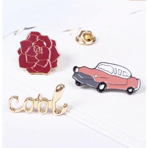 Timlee X112 Fashion Rose Flower Car Cool Metal Brooch Pins Button Pins Jeans Bag Decoration Gift Wholesale