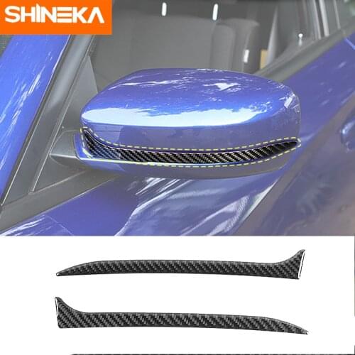 SHINEKA Carbon Fiber Sticker for Dodge Charger Car Exterior Rearview Mirror Decoration Cover Accessories for Dodge Charger 2015