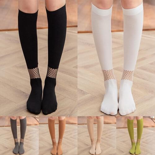 1pair Summer Women’s Fashion Knee High Socks Comfortable Female Mesh Stockings