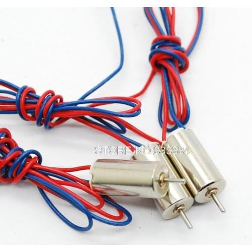 Wholesale !! 50pcs Coreless DC Motor toy motor Long cable RC helicopter D*6mm L*12mm