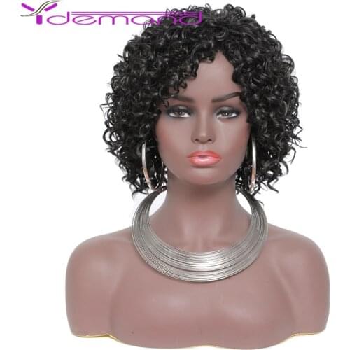 Y demand Hair Afro Wig Women Short Fluffy Hair Wigs For Black Women Kinky curly Synthetic Hair For Party Dance Cosplay Wigs