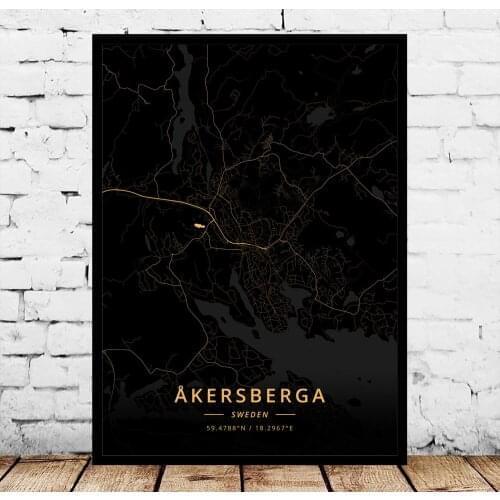 Akersberga Boras Borlange Eskilstuna Falun Gavle Gothenburg Halmstad Helsingborg Jonkoping Kalmar Karlskrona Sweden Poster