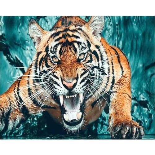 Full round diamond painting tiger animal rhinestone embroidery landscape mosaic sticker decor diamond dots poster wall paper diy
