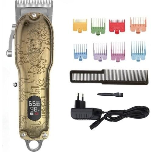 2021 New Professional Hair Clipper Barber Hair Cutting Machine Electric Hair Trimmer For Men Bronze Embossed Body Haircutter