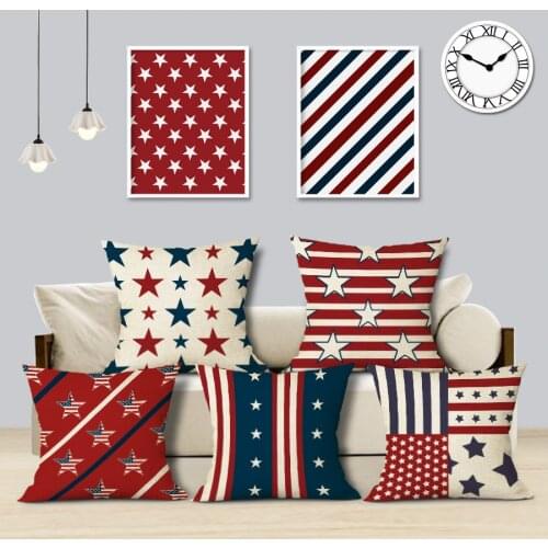 Nordic Five-pointed Star Luxury Cushion Cover Pillow Case throw pillow Flag Tower decorative funda vintage Geometry Red Blue