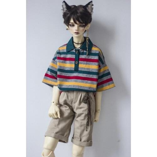 [wamami] Stripe Polo Shirt Short Sleeve T-Shirt 1/3 1/4 SD17 BJD Dolls Outfits