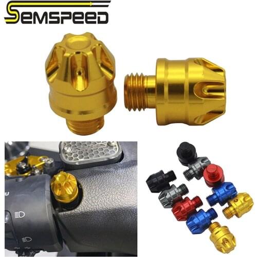 SEMSPEED Universal CNC Motorcycle Mirrors Rear Side View Mirror Screw Bolts Nuts Plug Adapter For Honda ADV150 adv150 2019 2020