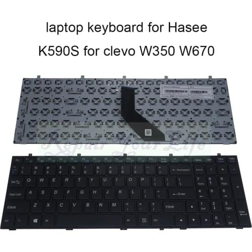 US Replacement keyboards for Hasee K590S K660E for Clevo W350 ET SK W370 W670 English 6 80 W6701 010 1G black keyboard frame new
