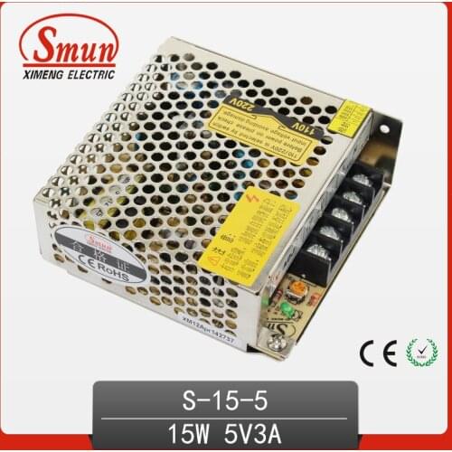 S serise 5V 3A 15W AC/DC Universal Regulated Single Output Switching Power Supply