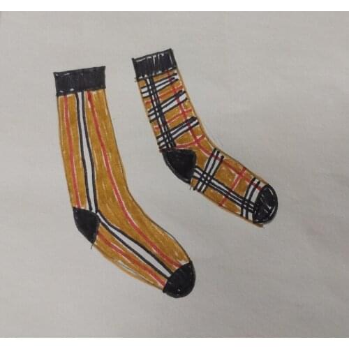 In stock 2021 new bu Vertical stripes lattice socks