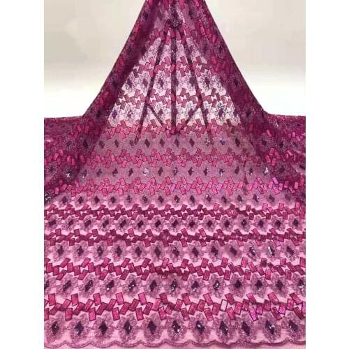 High Quality French Mesh Lace Fabric Sequins Embroidery Craft Trim Sewing DIY Evening Tulle Wedding Dress 5 Yards