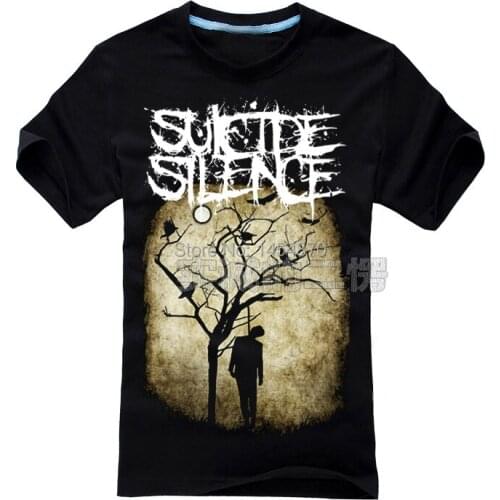 Hang oneself Skull High Quality Suicide Silence Band Rock Brand shirt 3D items fitness Punk Hardrock heavy Dark Metal 100%Cotton