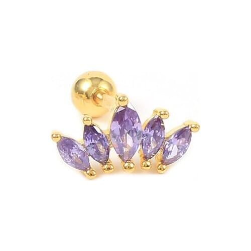 CANNER Luxury Crystal Crown Stud Earrings 925 Sterling Silver Helix Piercing Earrings For Women Fine Jewelry Cartilage Aretes