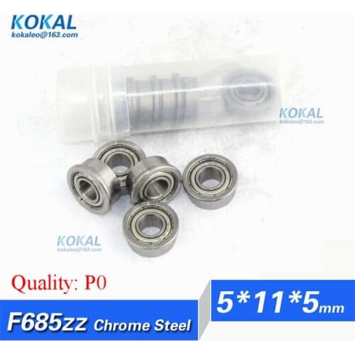 [CF685ZZ-P0]Free Shipping 10pcs chrome steel flange bushing deep groove ball bearing F685zz F685-zz F685 5*11*5mm