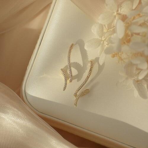 14k Real Gold Plated Fashion Jewelery Crystal Geometric Exquisite Simple Earrings for Woman Holiday Party Elegant Earring