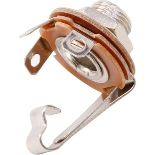 2019 10Pcs 1/4'' 6.35mm Stereo Jack Socket Female Connector Box Guitar Panel Mount